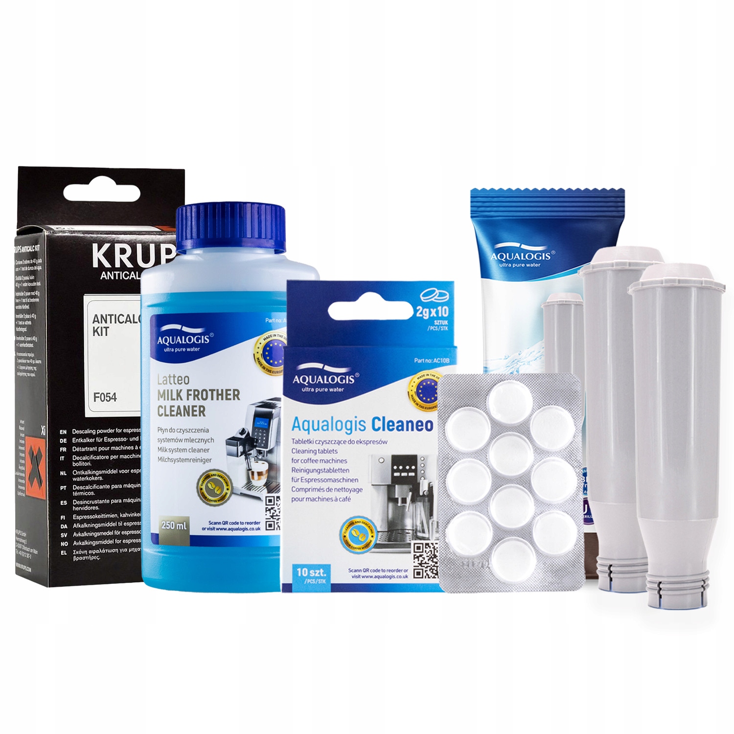 2x Filtr vody AL-TES46 pro kávovar Krups F054 Cleaneo Latteo 0,25L