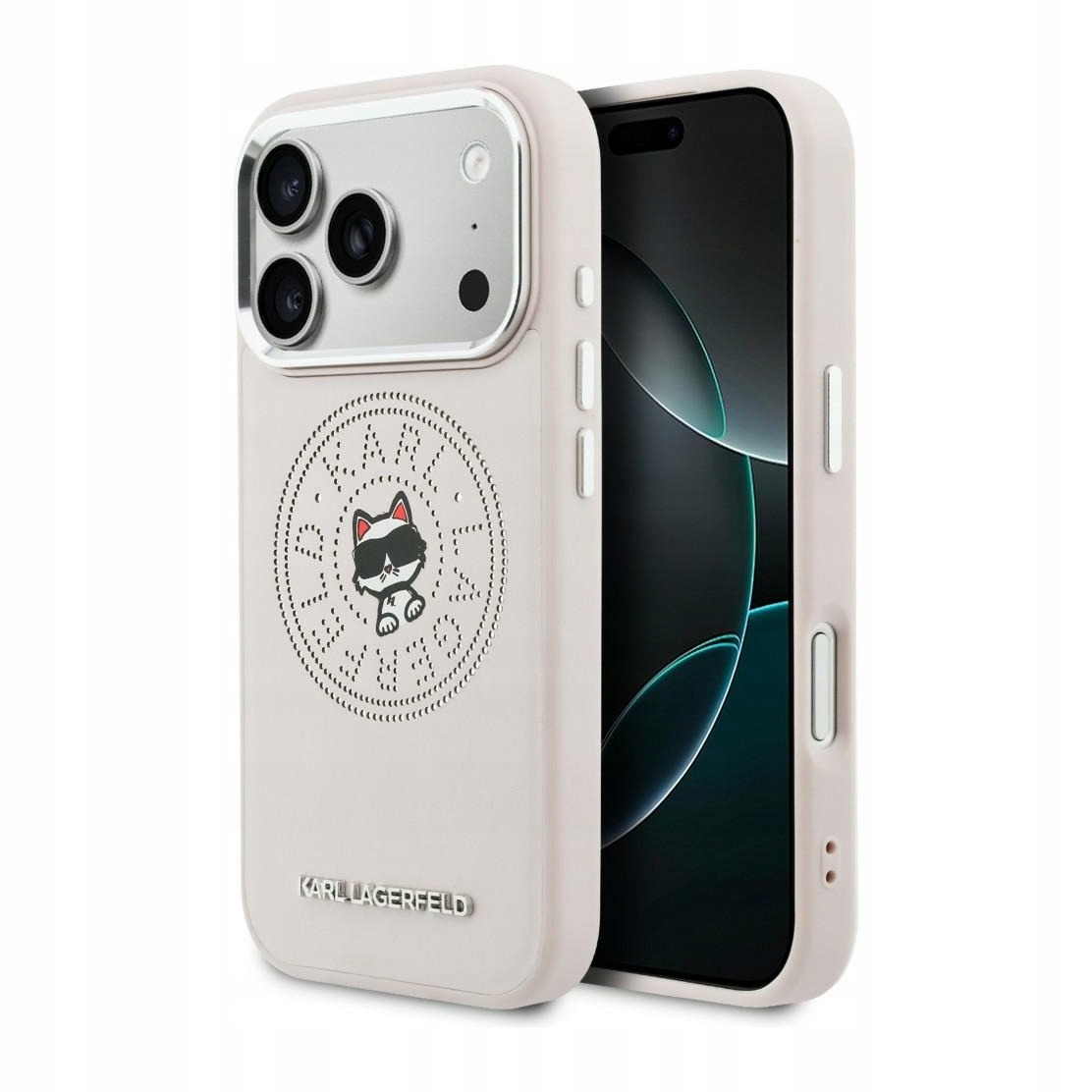 Pouzdro pro iPhone 17 Pro Max – Karl Lagerfeld Point & Choupette Sketch růžové