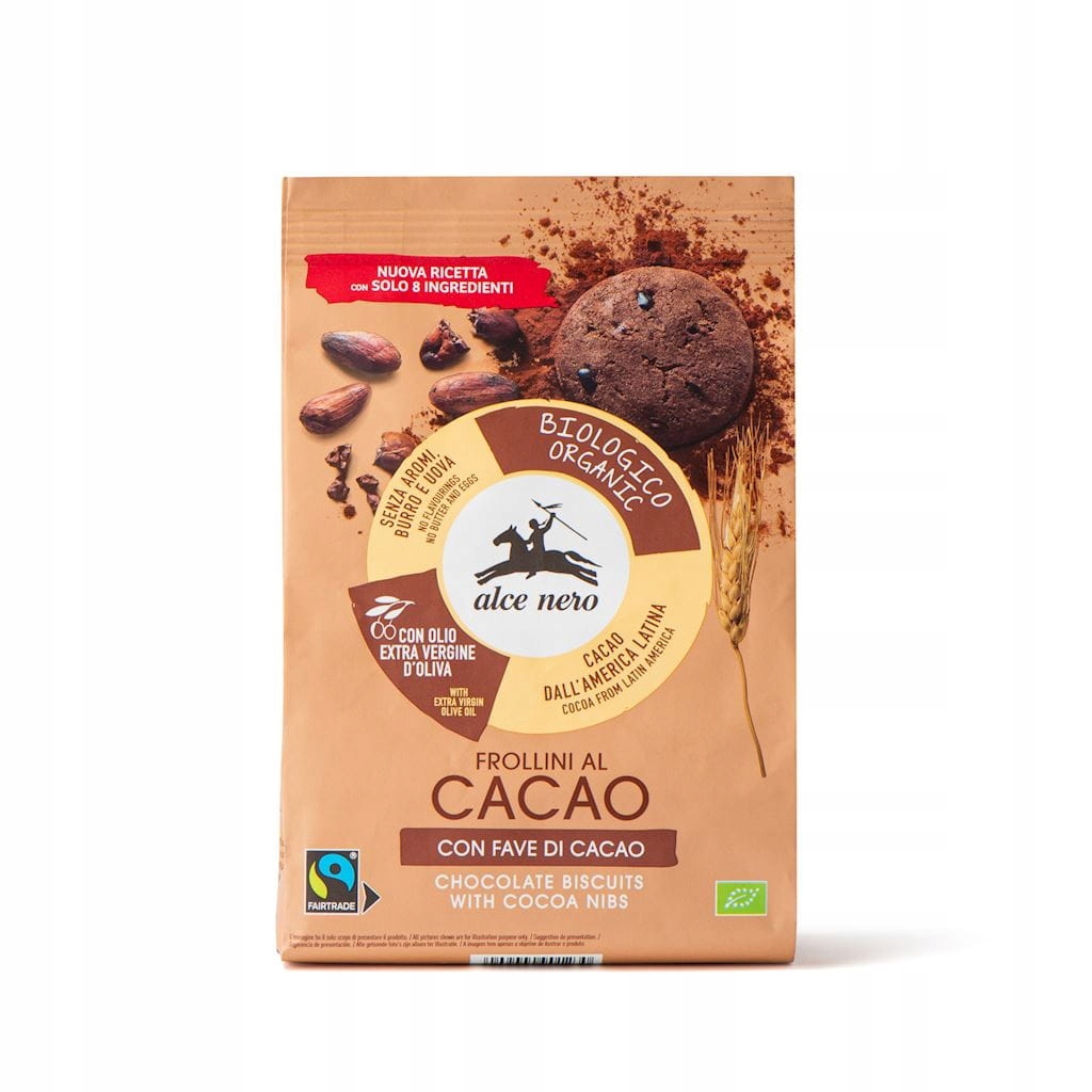 Kakaové Sušenky S Kakaovými Zrny Fair Trade Bio 250 g Alce Nero