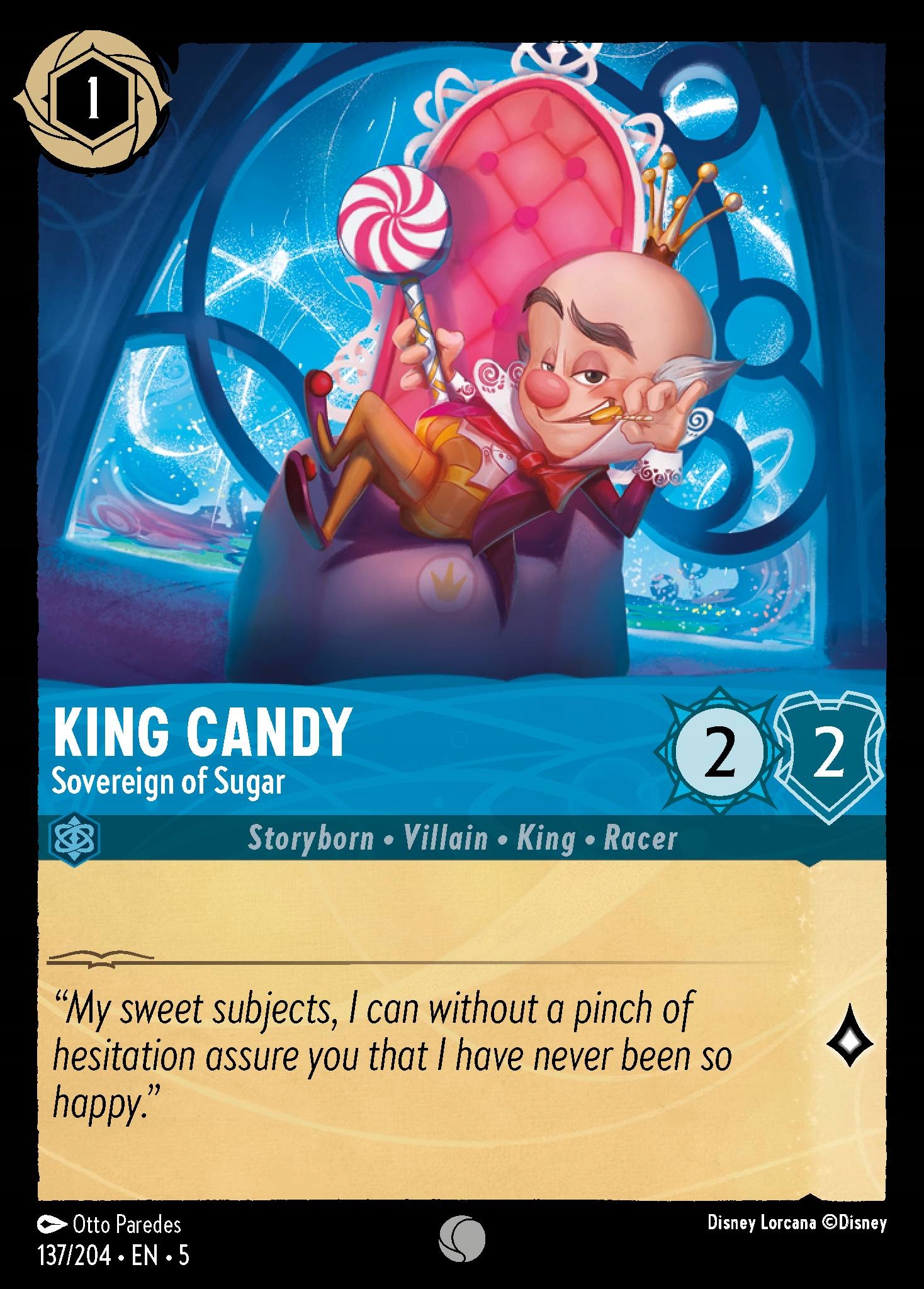 Disney Lorcana King Candy Sovereign of Sugar 5SSK #137 Foil