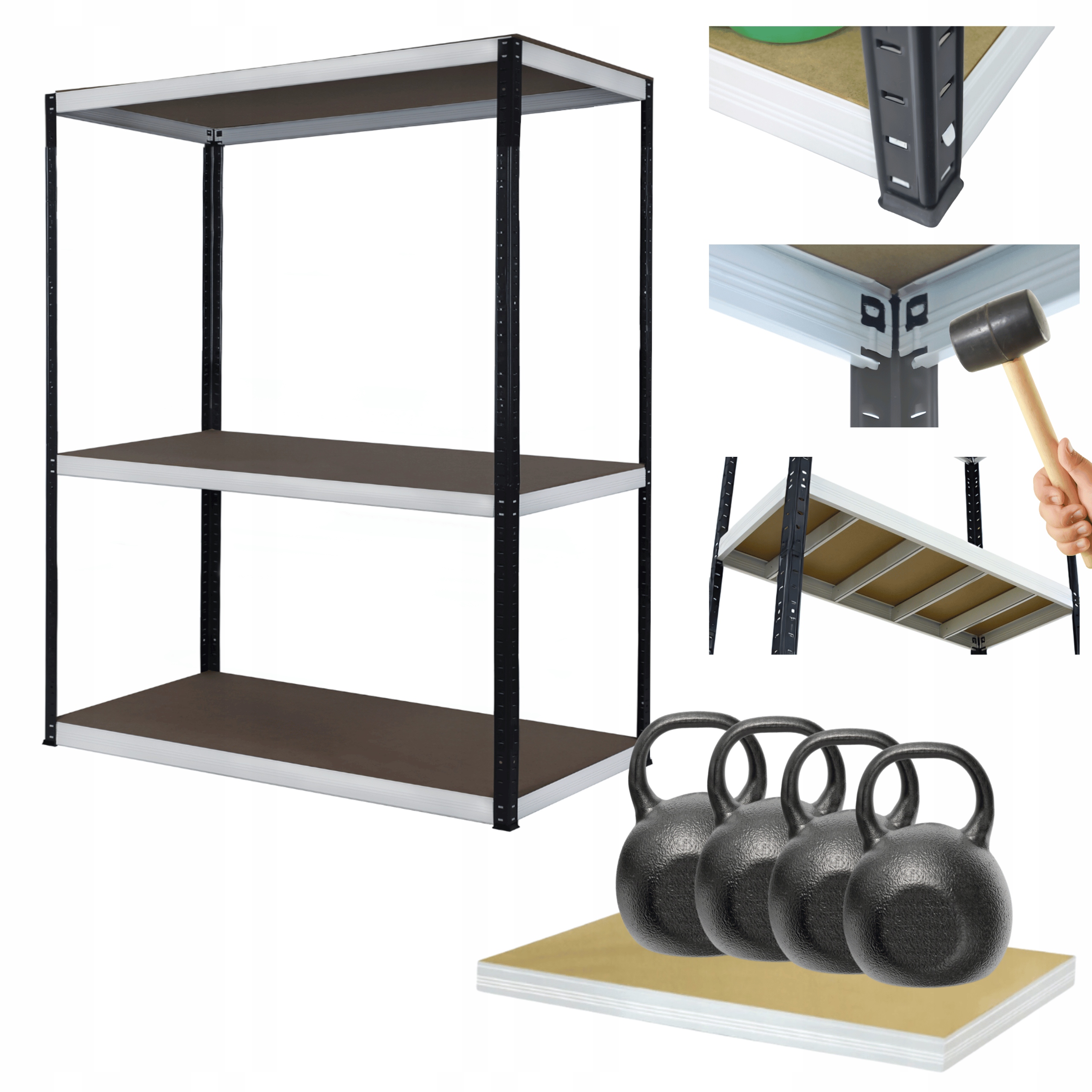 Kovový skladový regál a stojan Helios 90x110x60 cm 3Px400 kg