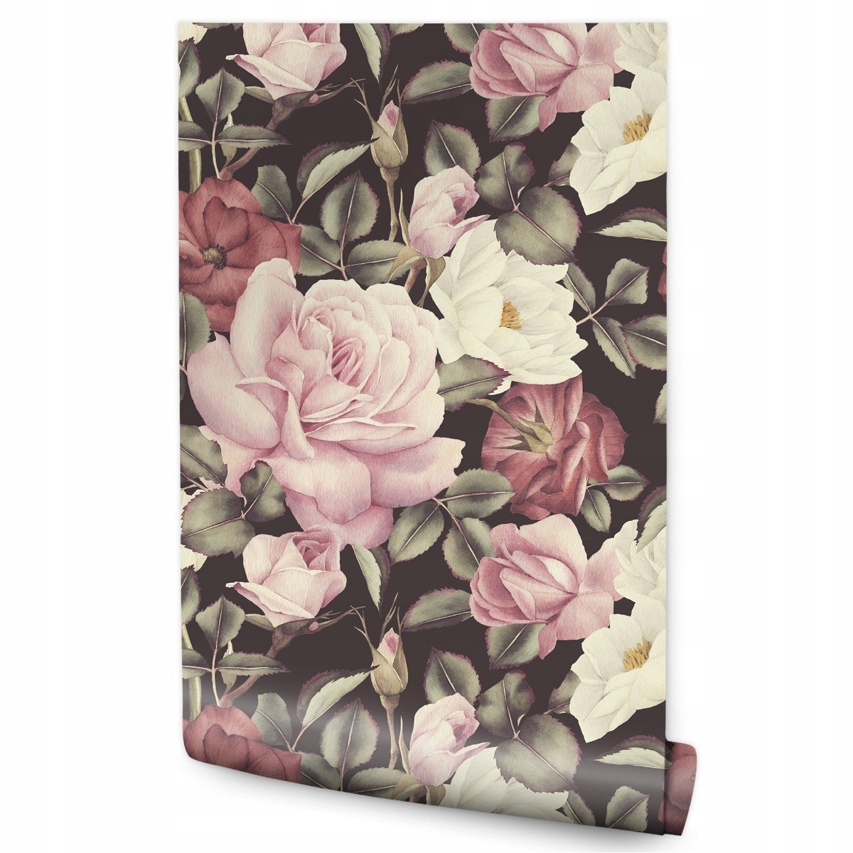 Tapeta v roli Barevné Růže Akvarel Vintage styl