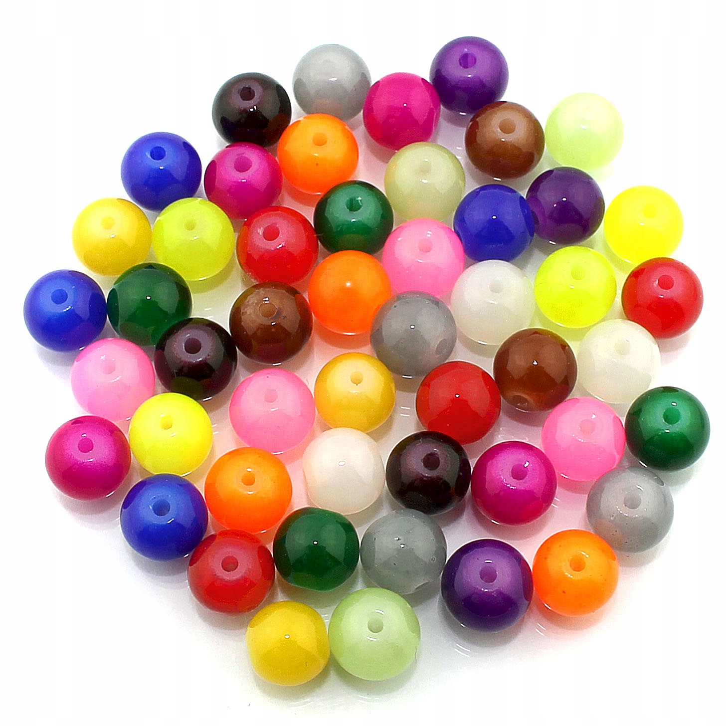 Koraliki szklane Jadeitowe 8mm mix 50szt kula