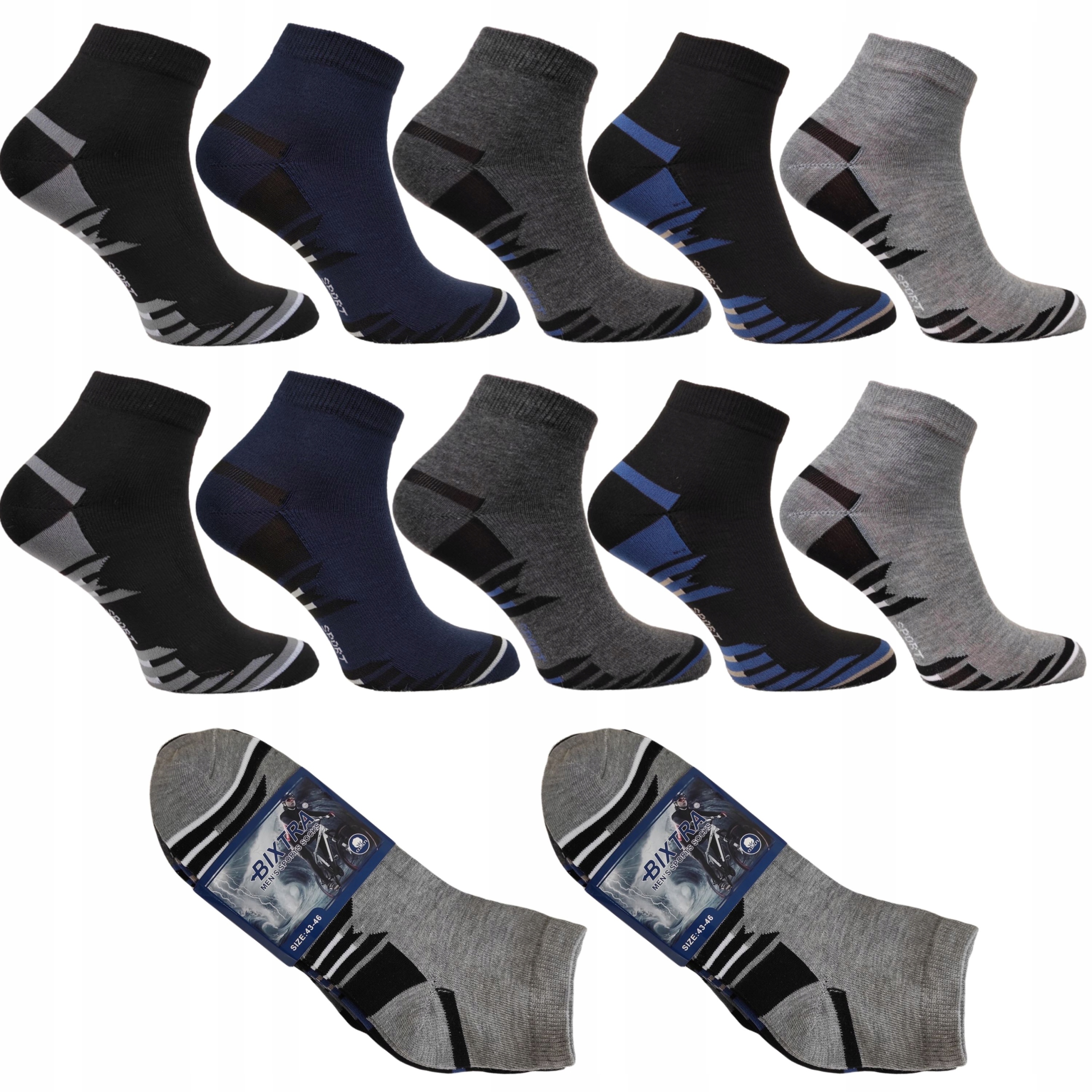 

10x Skarpety Męskie Bawełniane Sportowe