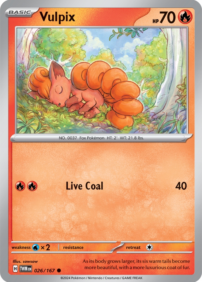 Oryginalna Karta Pokemon Vulpix (twm 026) Reverse Holo