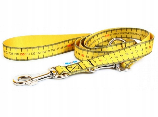 Levně Vodítko pro psa nastavitelné ve třech rozsazích 2.5cm/220cm Žlutá Odměrka
