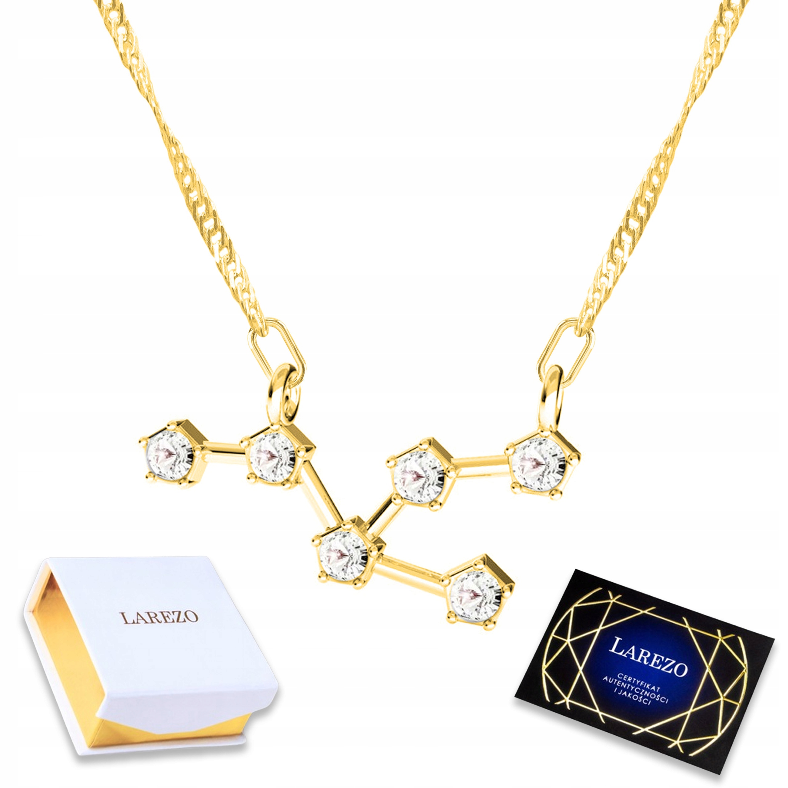 Zlatý náhrdelník 925 se znamením zvěrokruhu Býk Taurus Zodiac Zirkon