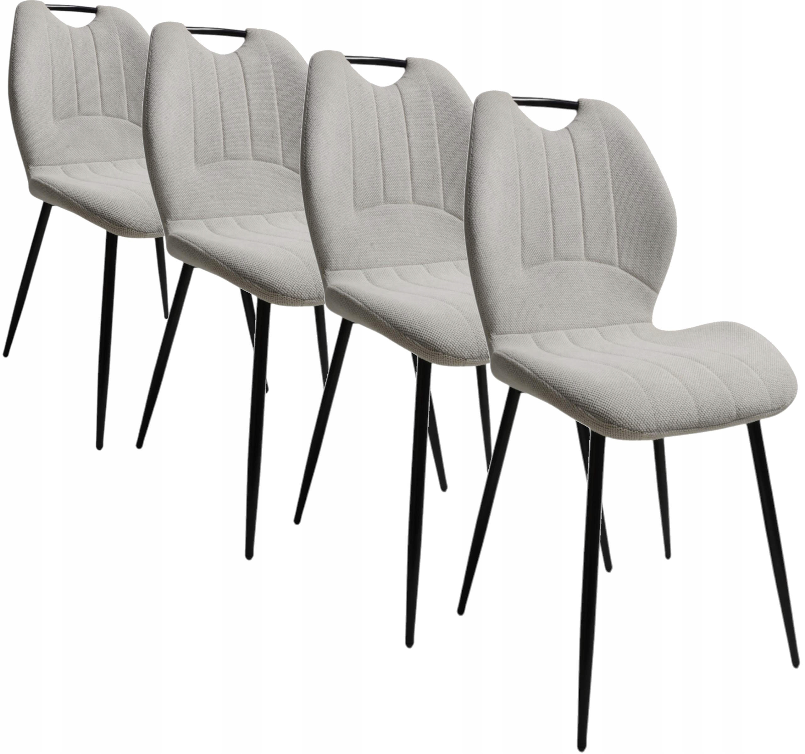 Zestaw 4 szt krzeseł Cleo kremowy Krzesło glamour tapicerowane loft salon