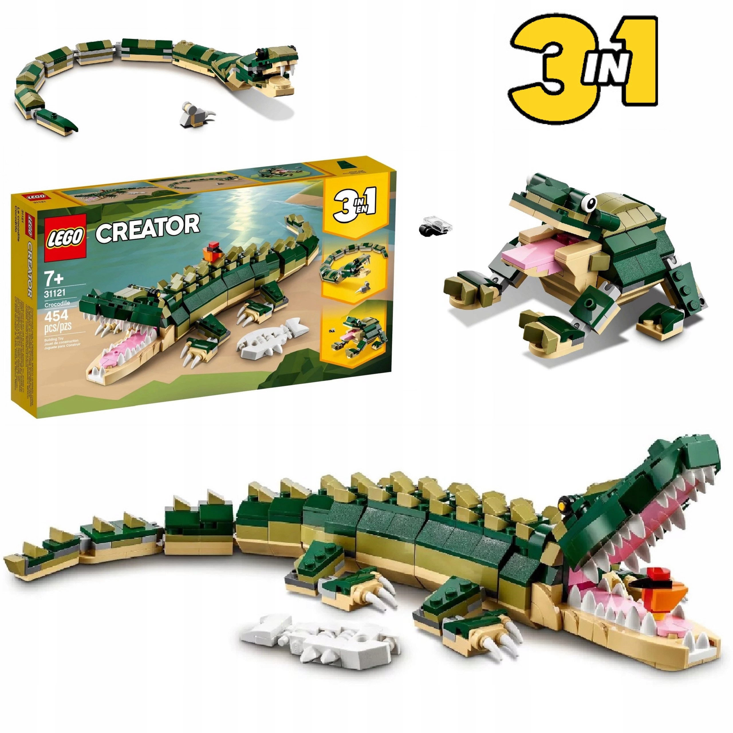 

Lego Creator 3w1 Zwierzęta Krokodyl Wąż Żaba 31121