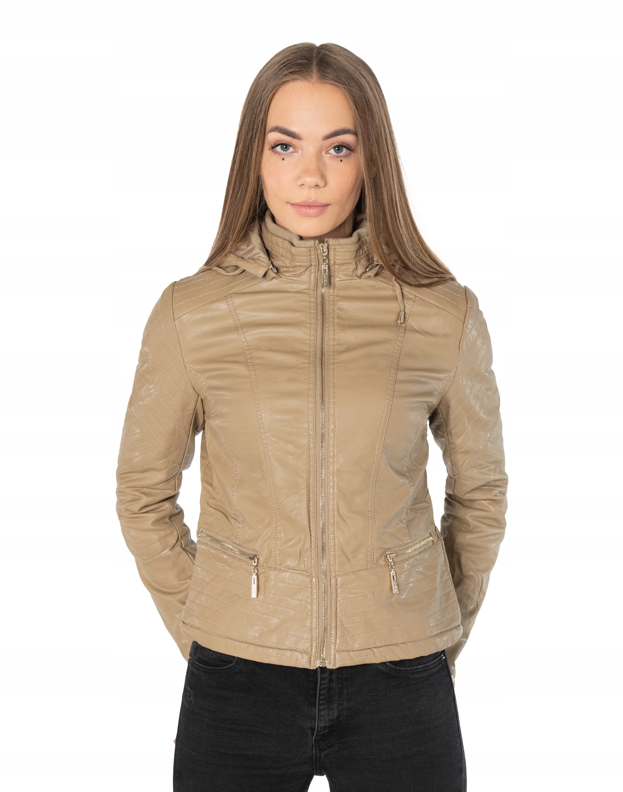 

Kurtka Ramoneska Damska Krótka Eko Skóra 110-2 XL