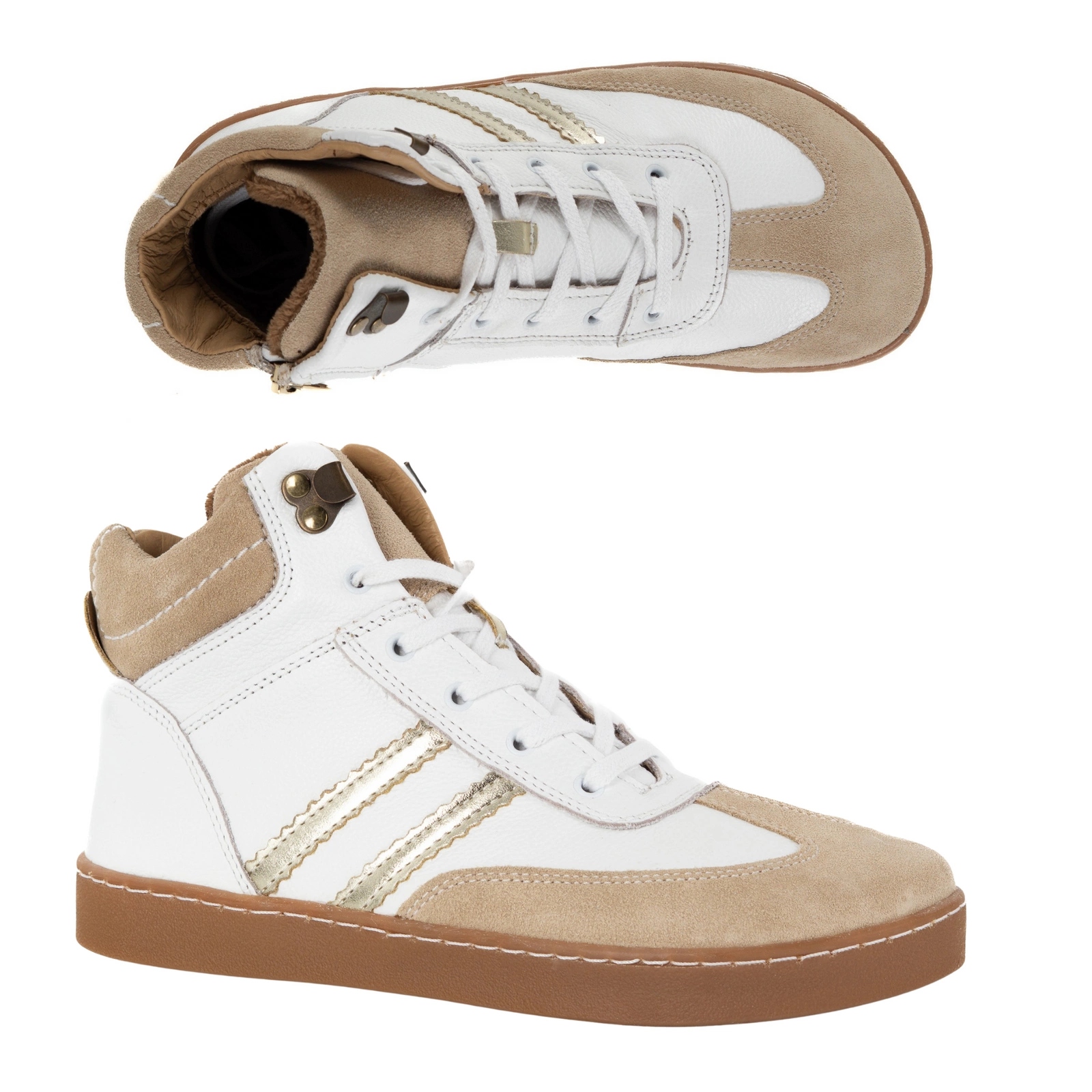 Kožené boty Barefoot dámské zimní 201MP zateplené bílé 42