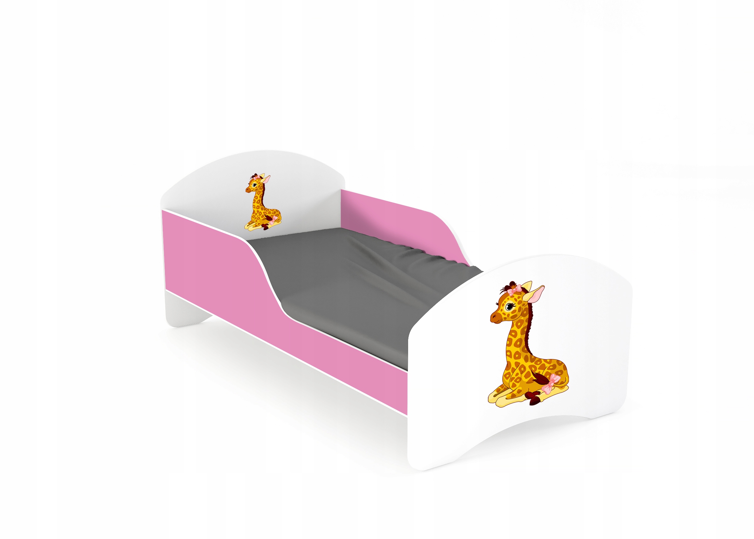 Łóżko dziecięce LEO2 140x70 biało-różowe Kolor odcienie różu