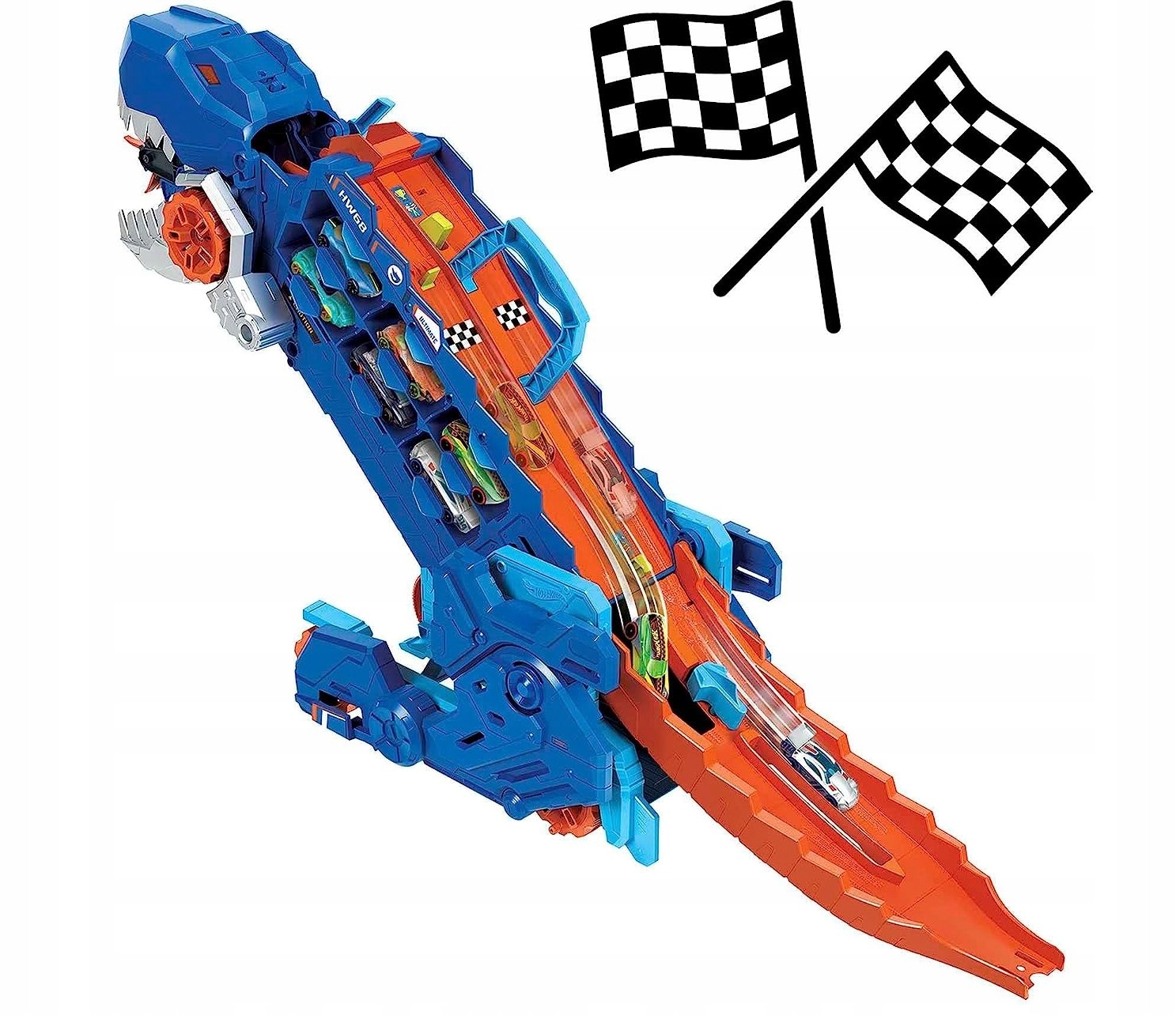 Tytuł: Hot Wheels T-Rex Mega Transporter Tory Wyścigowe Mattel +6 lat Marka Hot Wheels