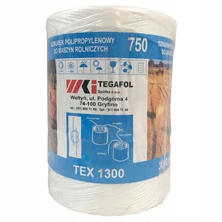 Sznurek Rolniczy Tex 1300- 3000m 4kg Biały TEGAFOL