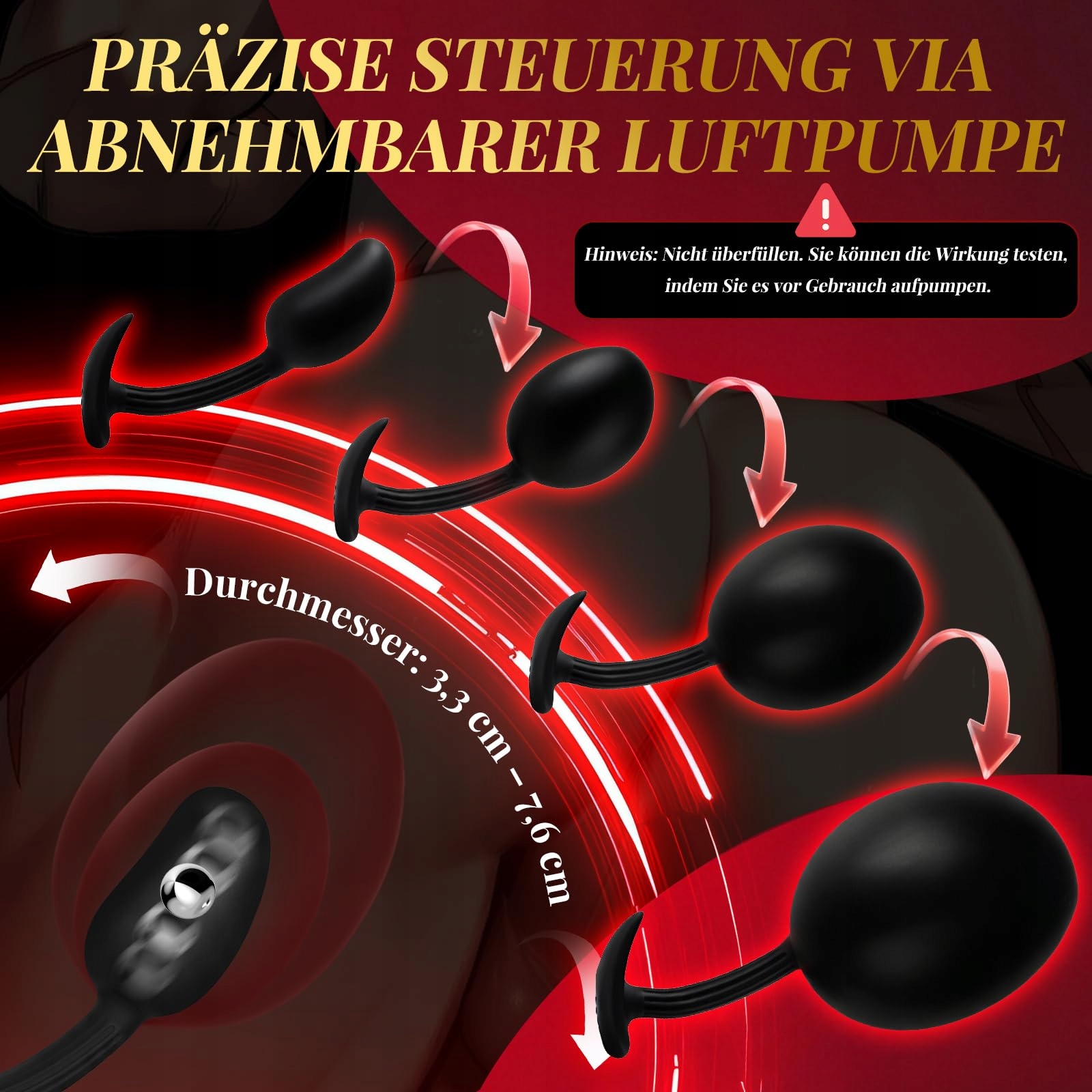 MAGNETVERSCHLUSS SYSTEM Nadmuchiwany Korek Analny Dla Mężczyzn i Par — miniatura 3