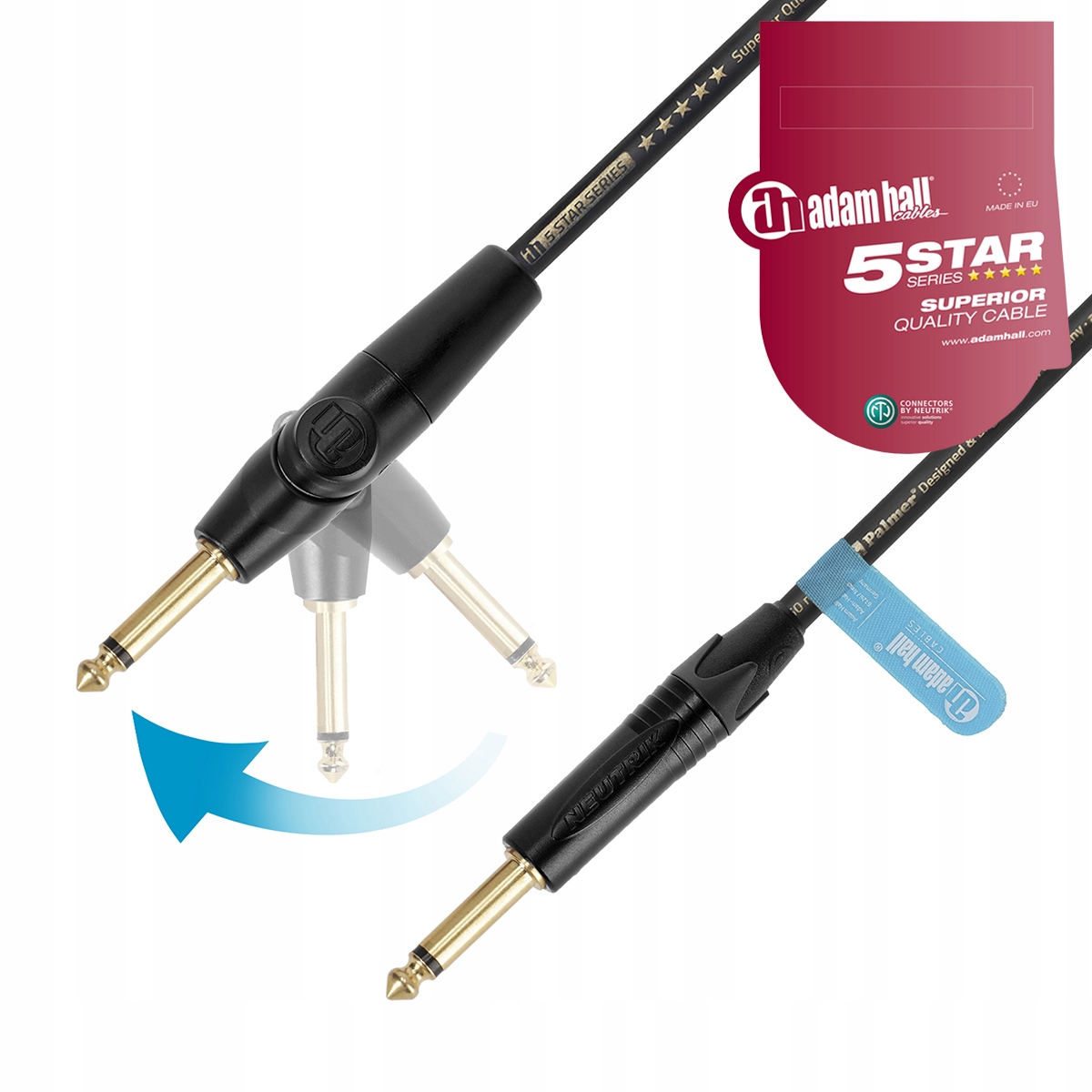 Adam Hall K5IPPR Instrumentální Kabel Palmer Jack 6.3 Flipjack 6.3 mm 3 m