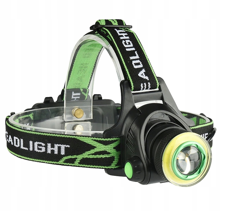 LATARKA CZOŁOWA + RING COB ZOOM CZOŁÓWKA REFLEKTOR Kolor dominujący czarny