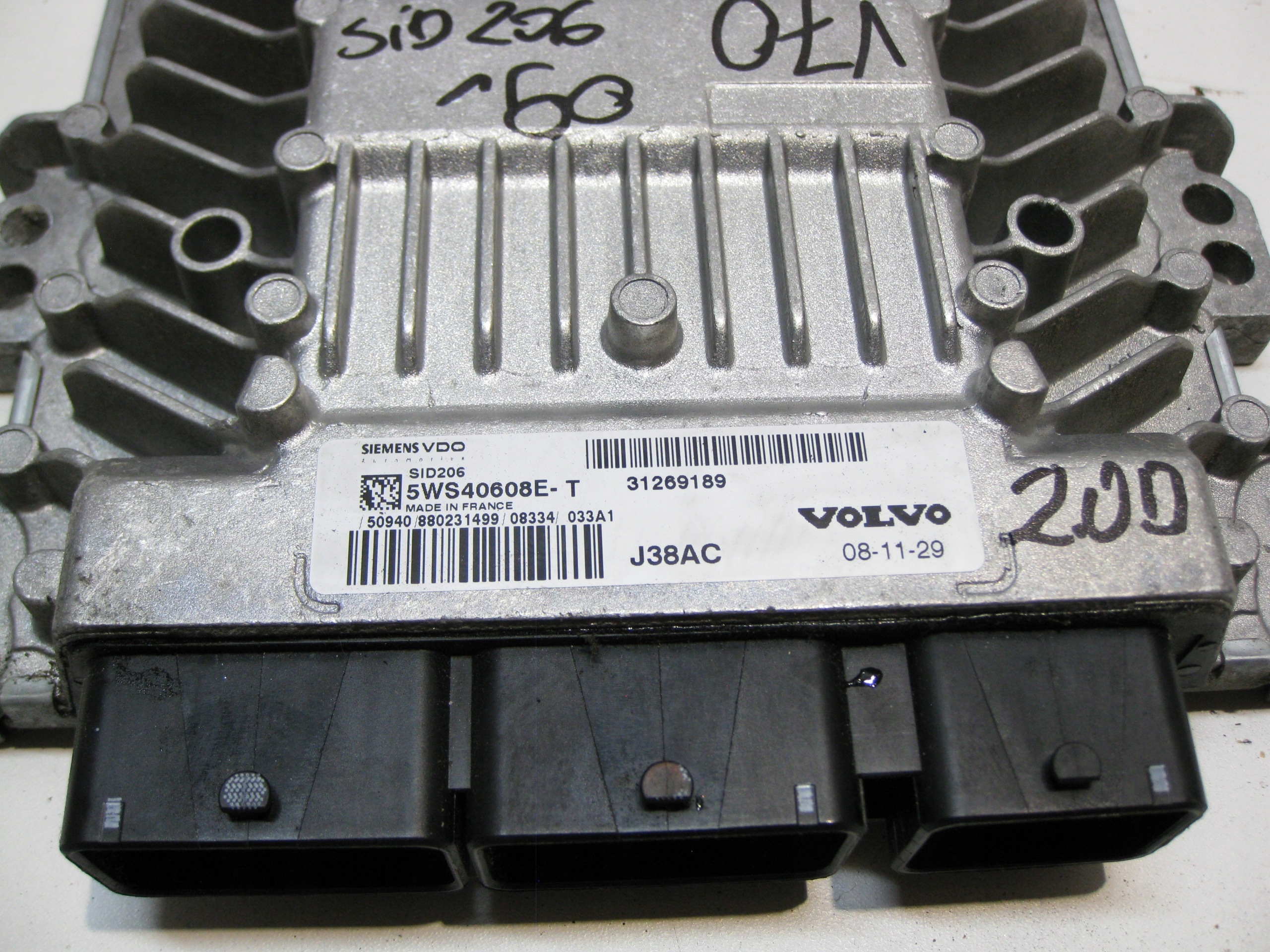 VOLVO V70 2.0 D 09R control unit computer of the engine 31269189