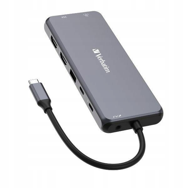 Verbatim Usb-c hubový adaptér 2xHDMI/VGA/ Eternet/5xUSB-A/Jack 3.5mm/2xUSB-C