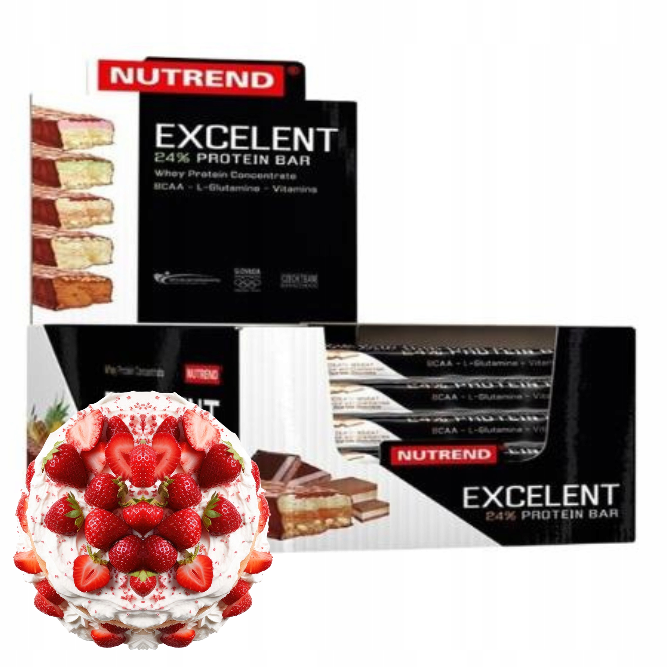 Proteinová Tyčinka Protein Excelent Protein Bar 18ks Jahoda Těsto Nutrend