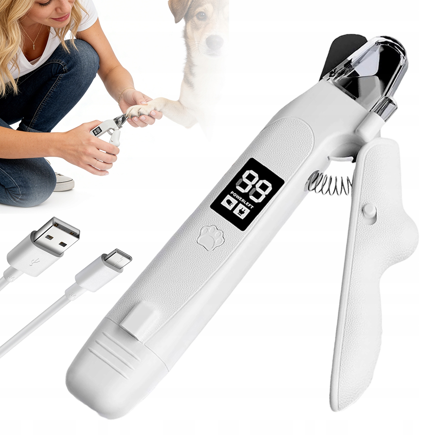 Levně Elektrický Odstřihovač Drápků Pro Zvířata, Praktický, S Funkcí Broušení