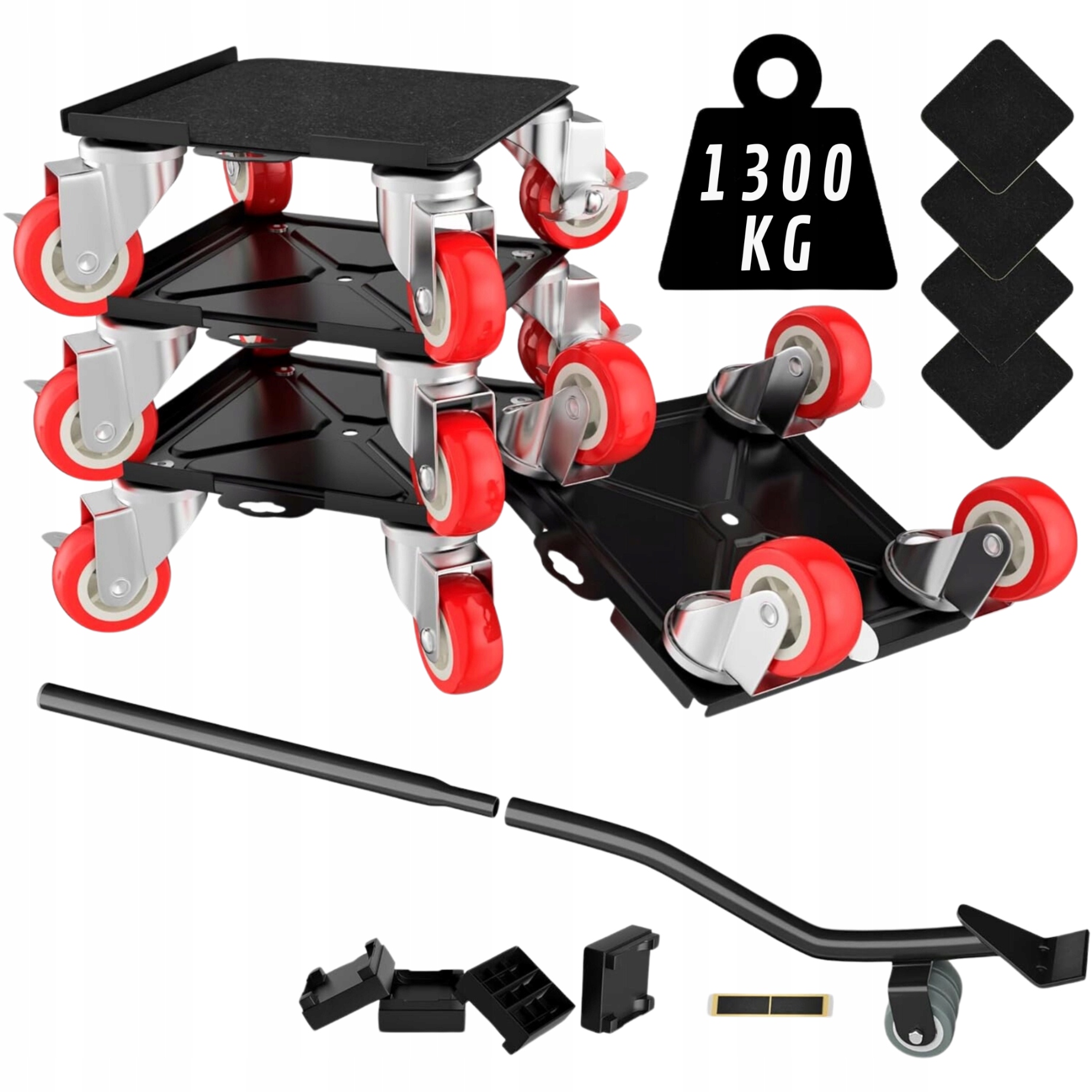 Sada transportných koliesok pre nábytok, 4 kolesá 1300 kg! otočné o 360 stupňov