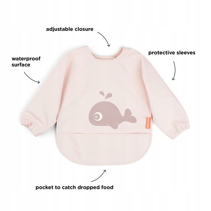 Done by Deer Śliniak z Rękawami Sea Wally Powder 6m+ Rodzaj fartuszek