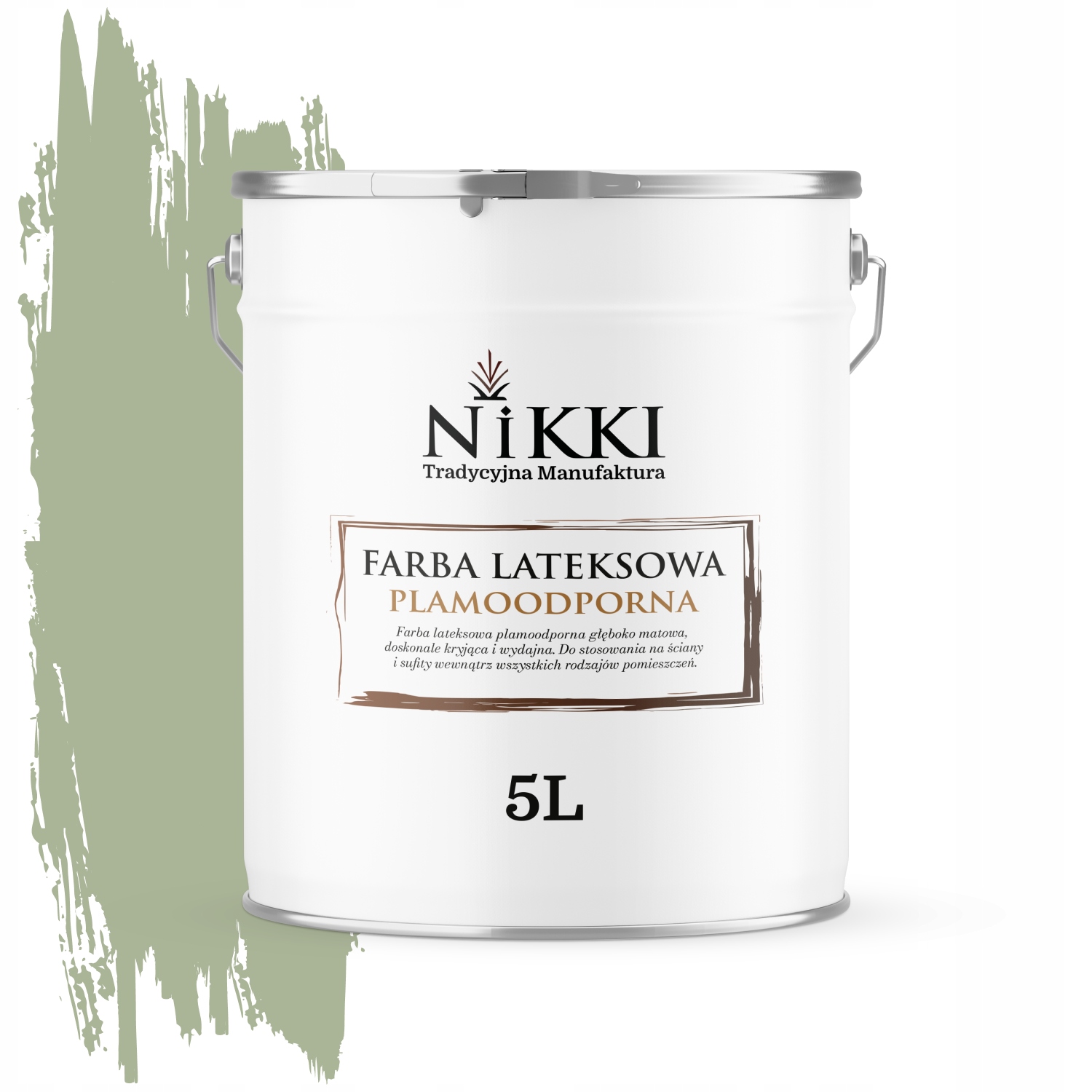 Latexová Farba Odolná Voči Škvrnám Zelená Farba H2143 5L Hlboká Matná Na Steny