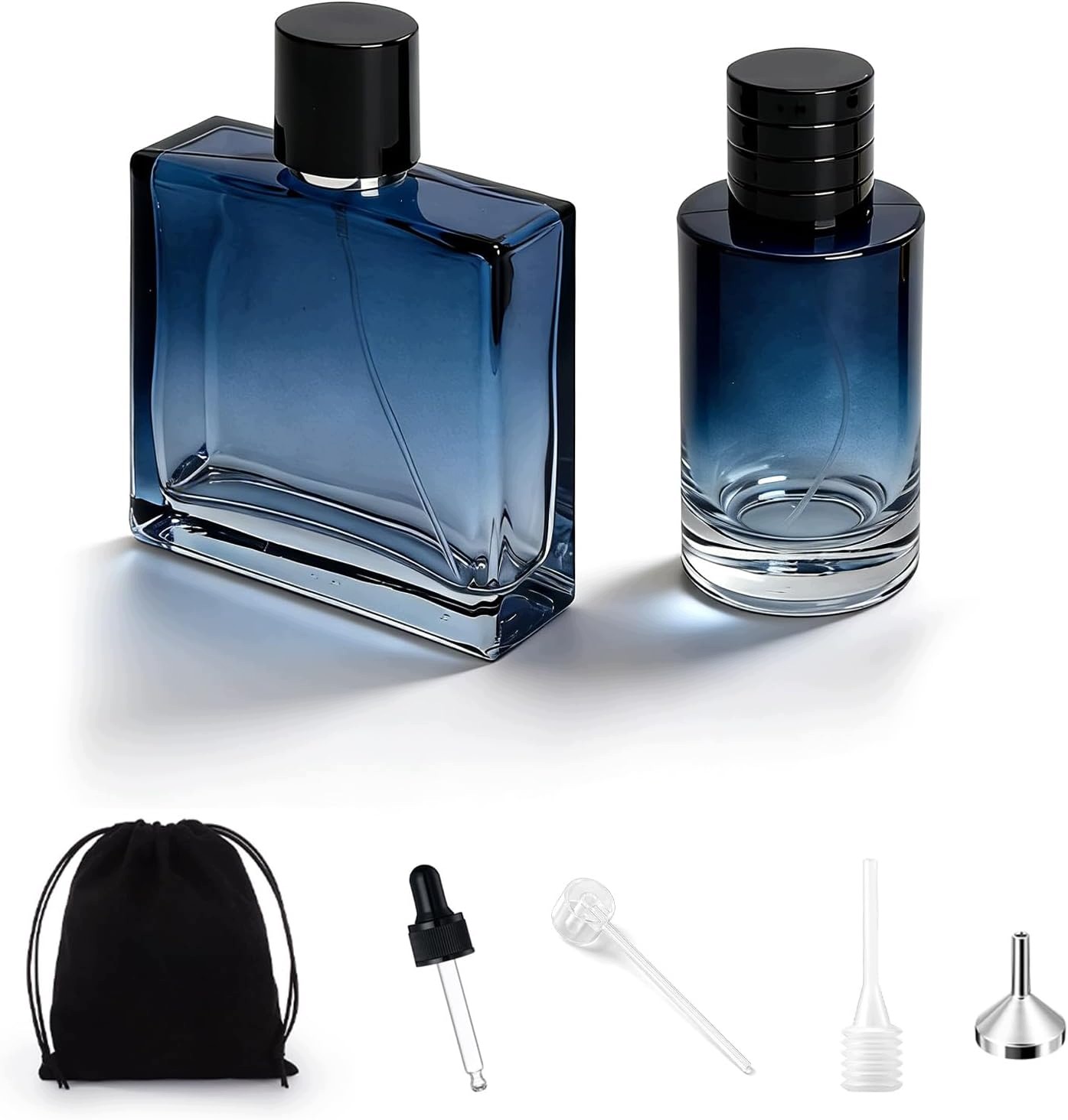 Sada 2 Parfémových Flakónů 100 ML Gradient Rozprašovač Trychtýř Pipeta
