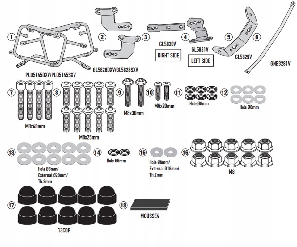 Kappa Stojan Na Bočné Kufre Monokey Cam Side Bmw F 900 Gs '24-, Pod Kufre