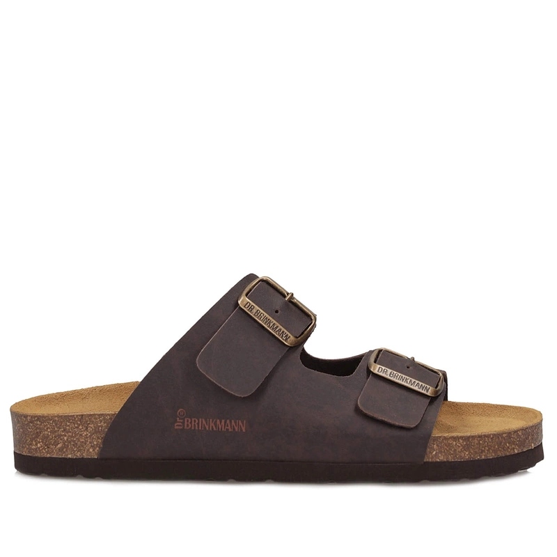 Dámské/Pánské Nazouváky Dr. Brinkmann 600275-02 hnědé s koženou stélkou
