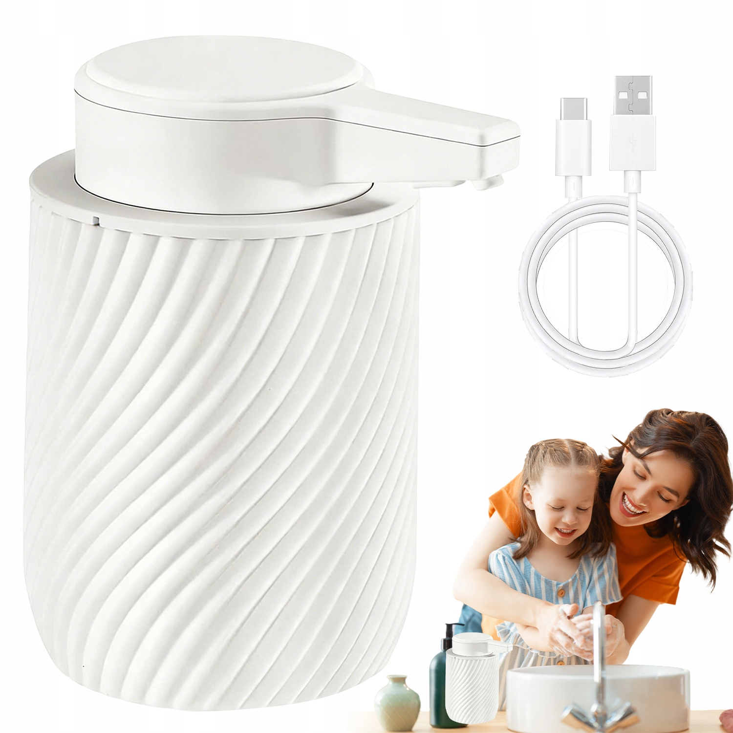 Automatický Dávkovač Mýdla 300ML Senzor Vysoké Přesnosti Usb Nabíjecí