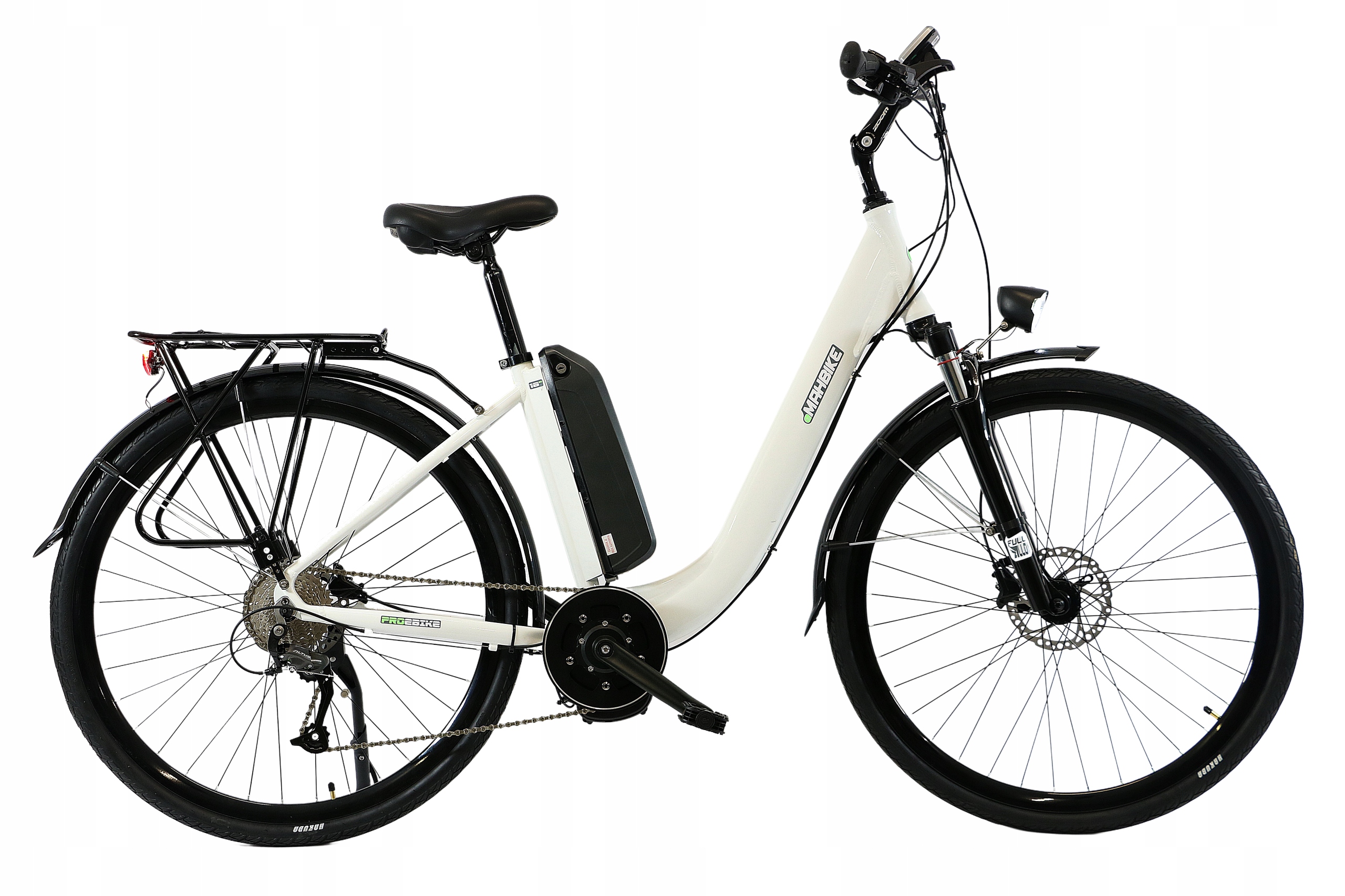 Rower Elektryczny Biały Miejski Mahbike Damski Męski Ze Wspomaganiem 28"