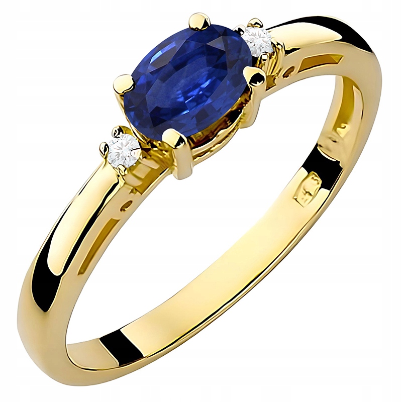 Prstýnek Se Safírem A Brilianty