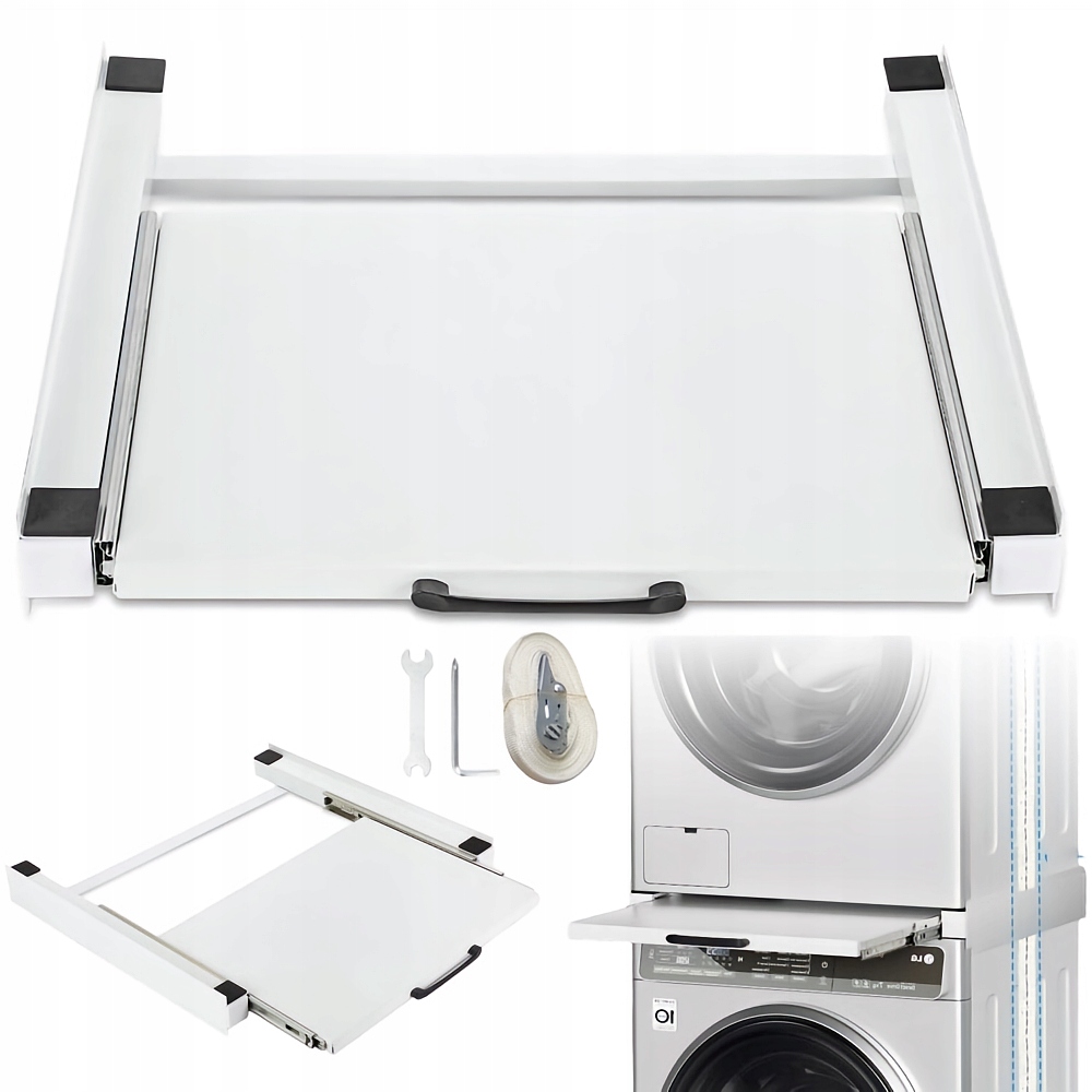 Ramka Z Półką Wysuwaną Pralka Suszarka 60X54CM 6M Szelki Zabezpieczające
