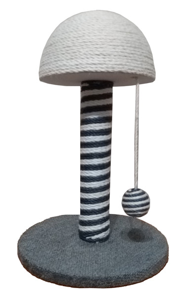 Levně Drapak pro kočky Funghi Šedý fi30 výška 42 cm houba