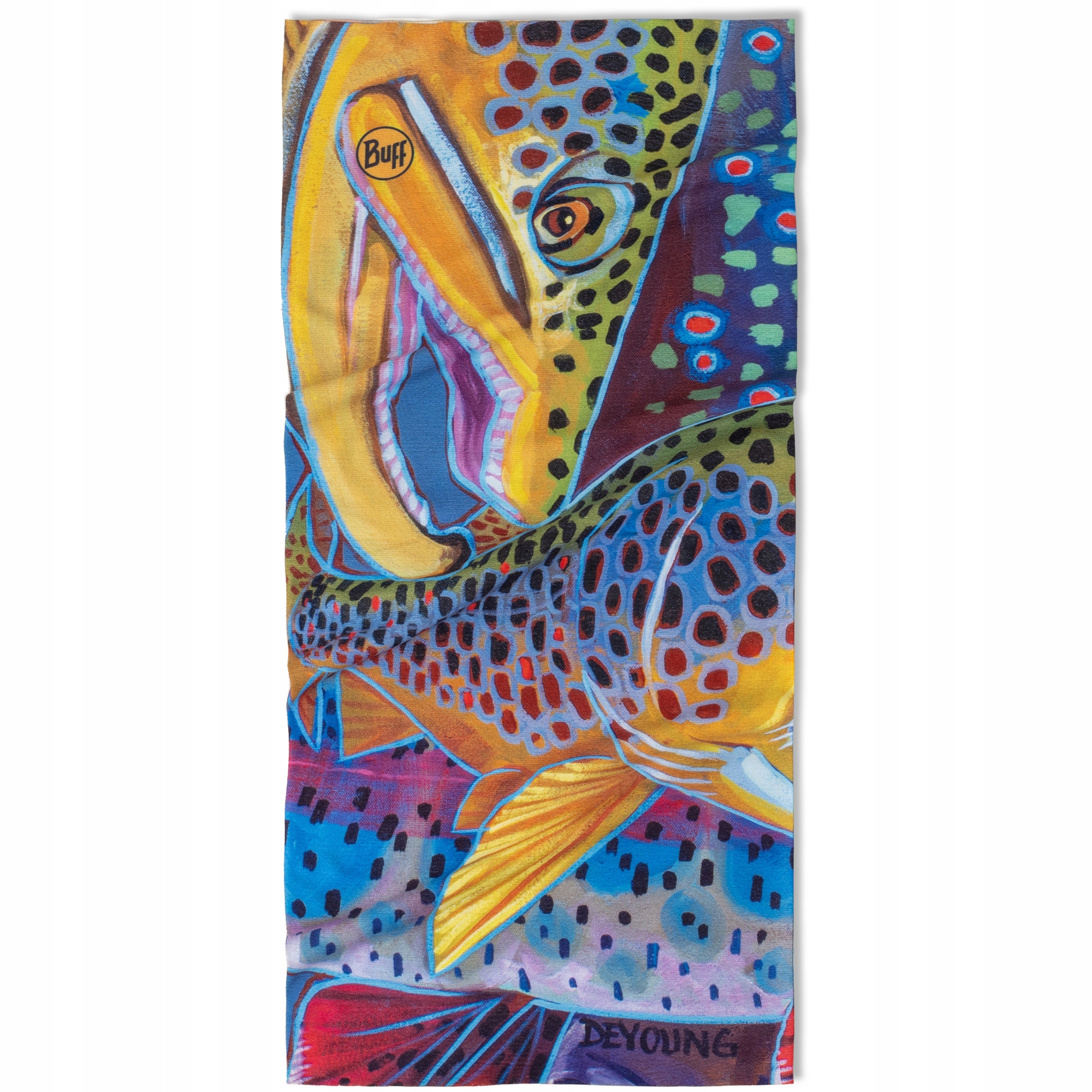 Bandana komin na szyję Buff Coolnet Uv Derek De Young Trout Confetti