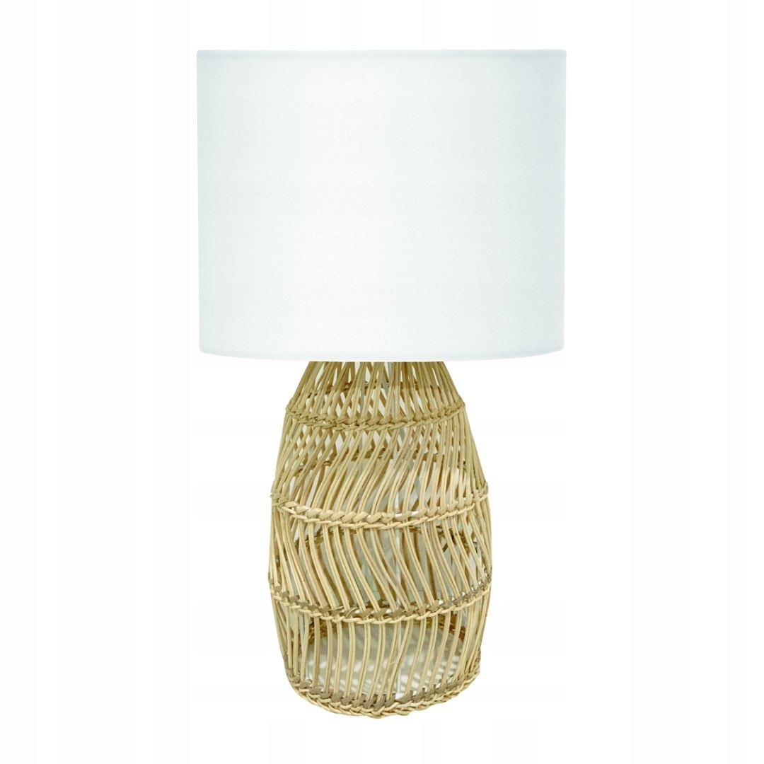 Platinet Stolní Ratanová Lampa Bílá Shade Korfu [45753]
