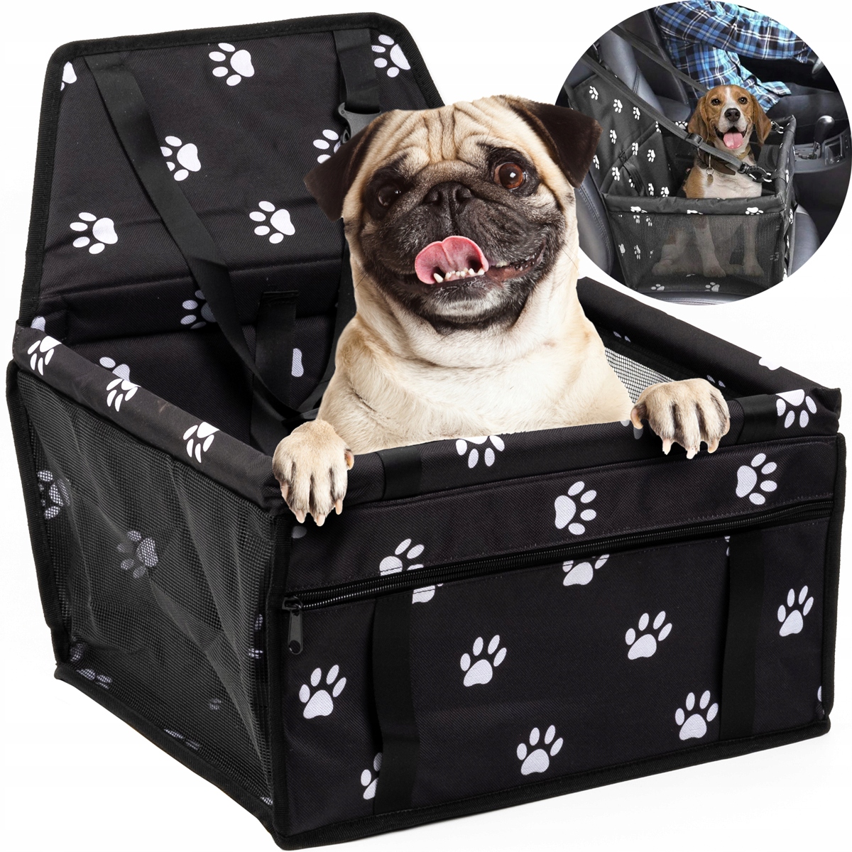 Levně Automobilový Přepravka Na Sedadlo Pro Psa Autosedačka 41x44