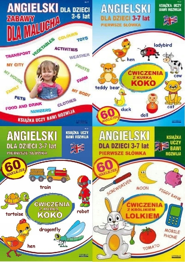 

Zestaw Angielski dla Maluchów 3-7lat 4 Szt