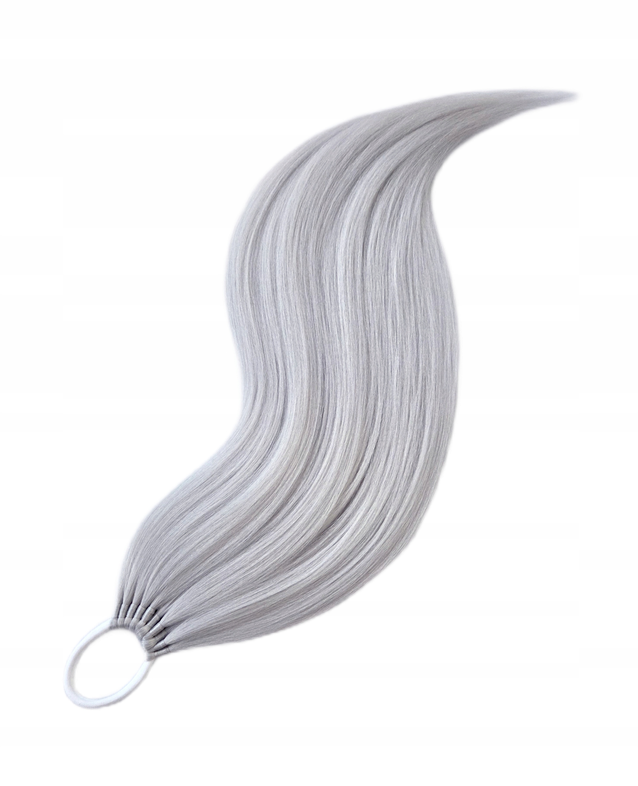 Připínací poník na gumičce, Příčesek, platinová blond, Platinová Královna, 50 cm