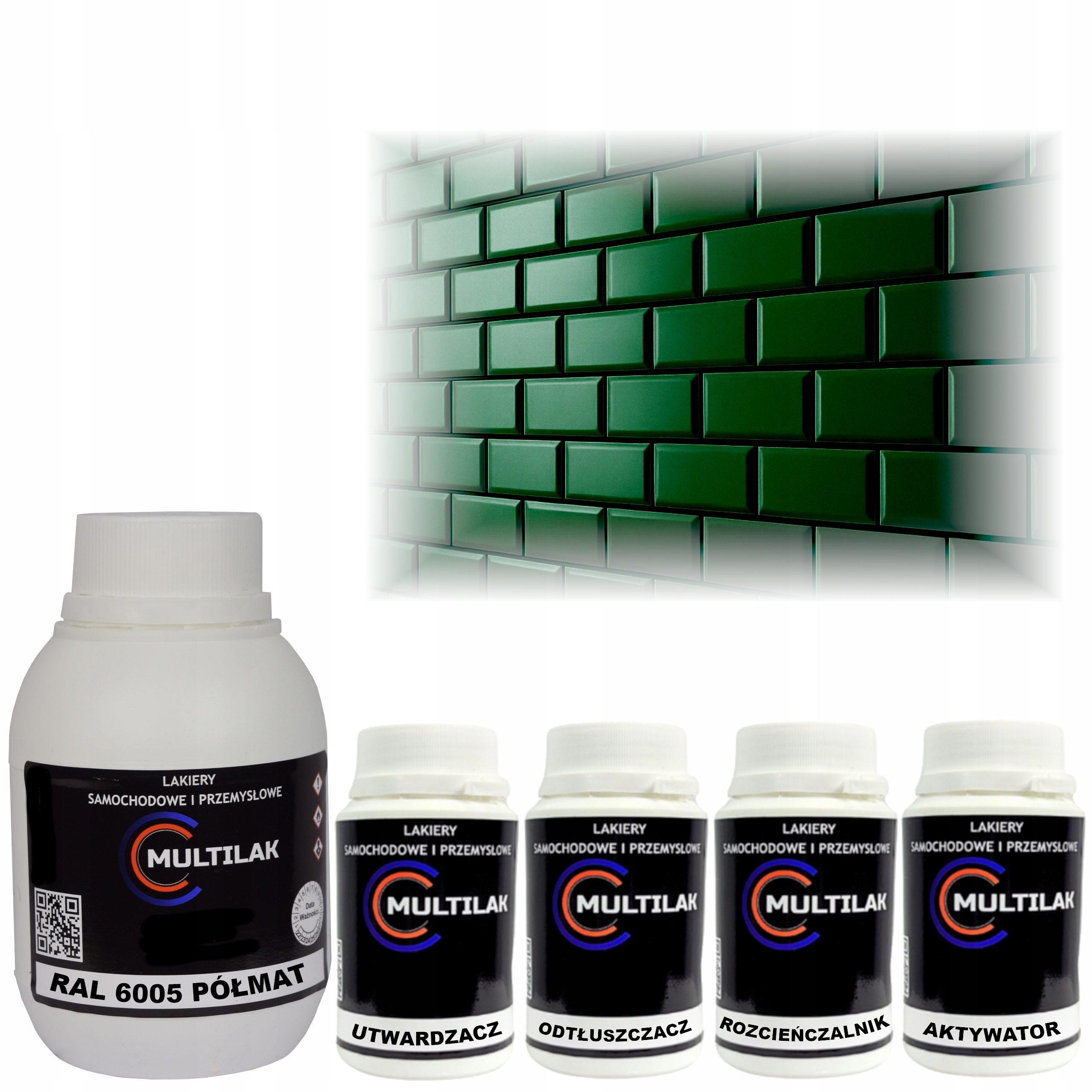 Lak barva Ral 6005 na glazuru dlaždic na váleček štětec 0,5L Polomat