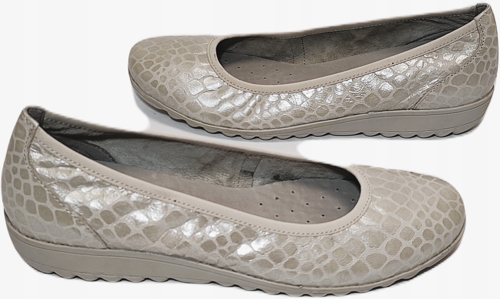 Baleríny Caprice kůže komfort 221611 stone r41