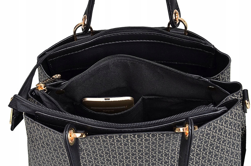 GALLANTRY elegancka TOREBKA damska KUFEREK pasek monogram LOGO Kolor okuć złoty