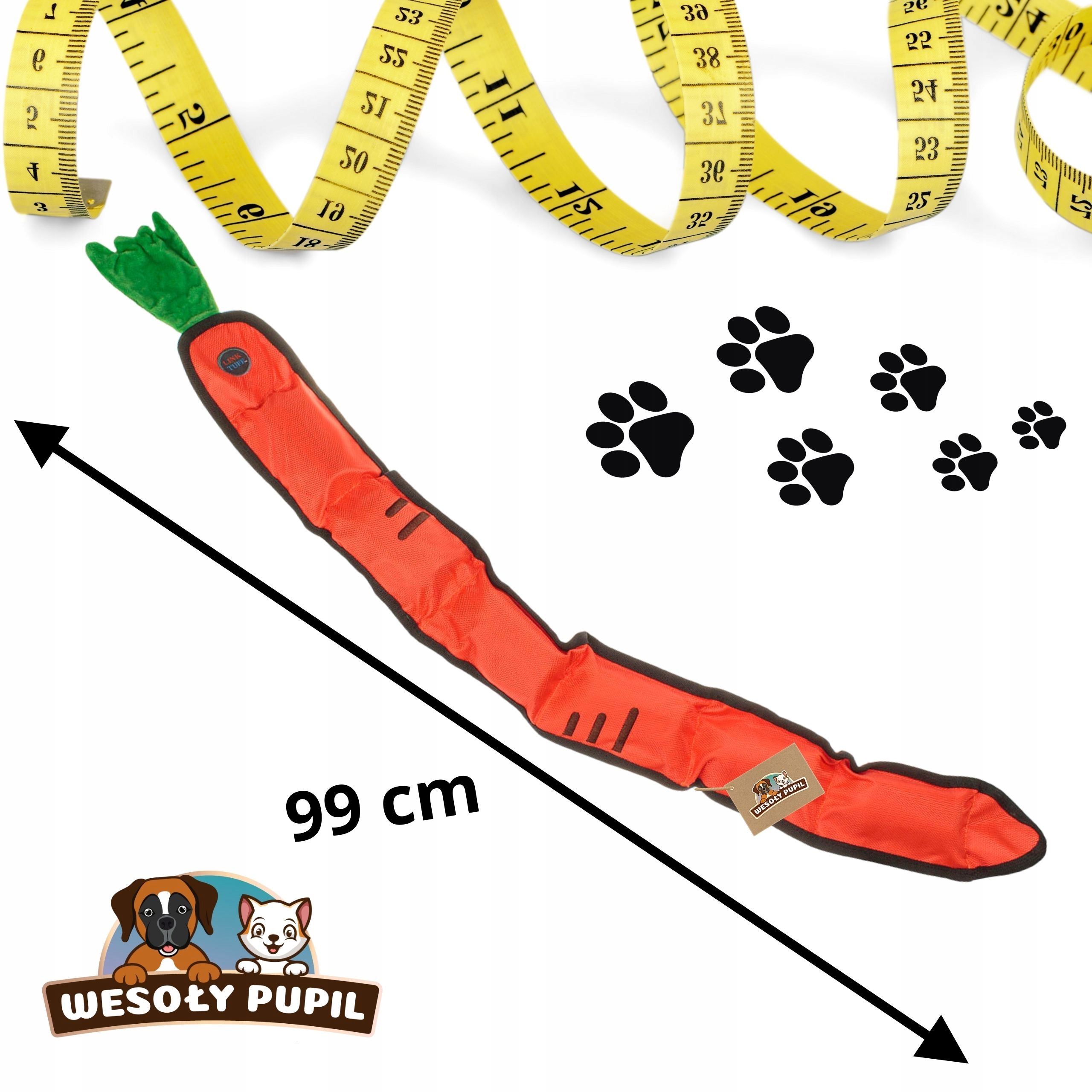 Levně Plyšová Hračka pro psa Wesoły Pupil Hračka pro psy Mrkev Giga długa s