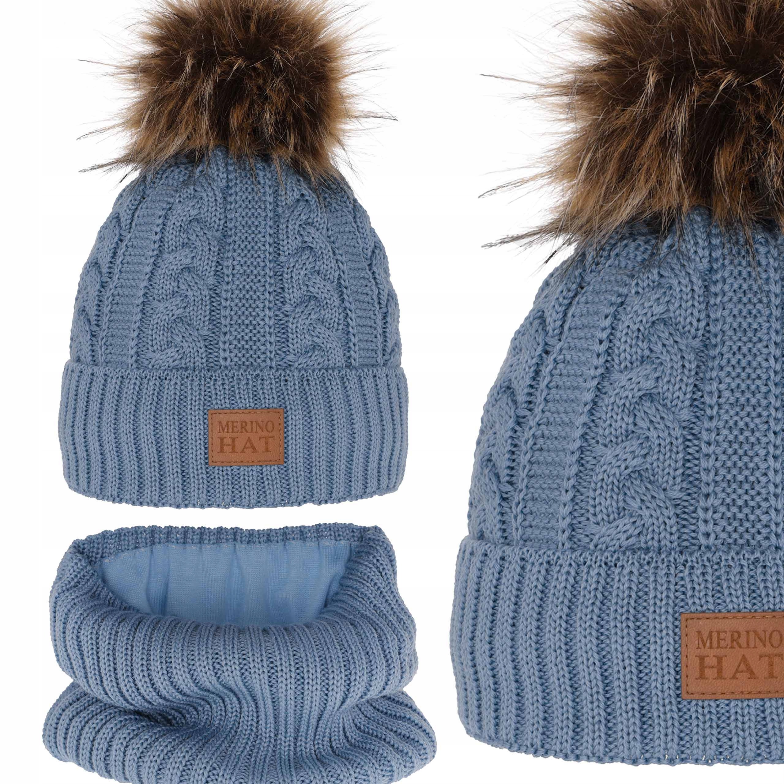 Wełniany komplet dziecięcy Czapka i Komin 100% Merino 46-52cm, do 5 lat