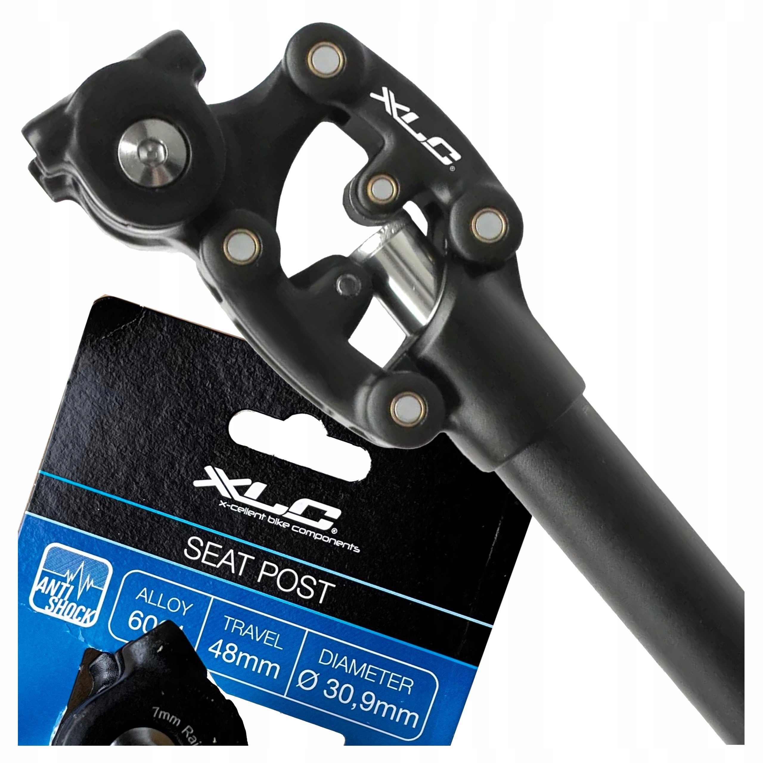 Sztyca Amortyzowana XLC SP-S11 30.9mm 350mm 48mm skoku Regulowana 65-95kg