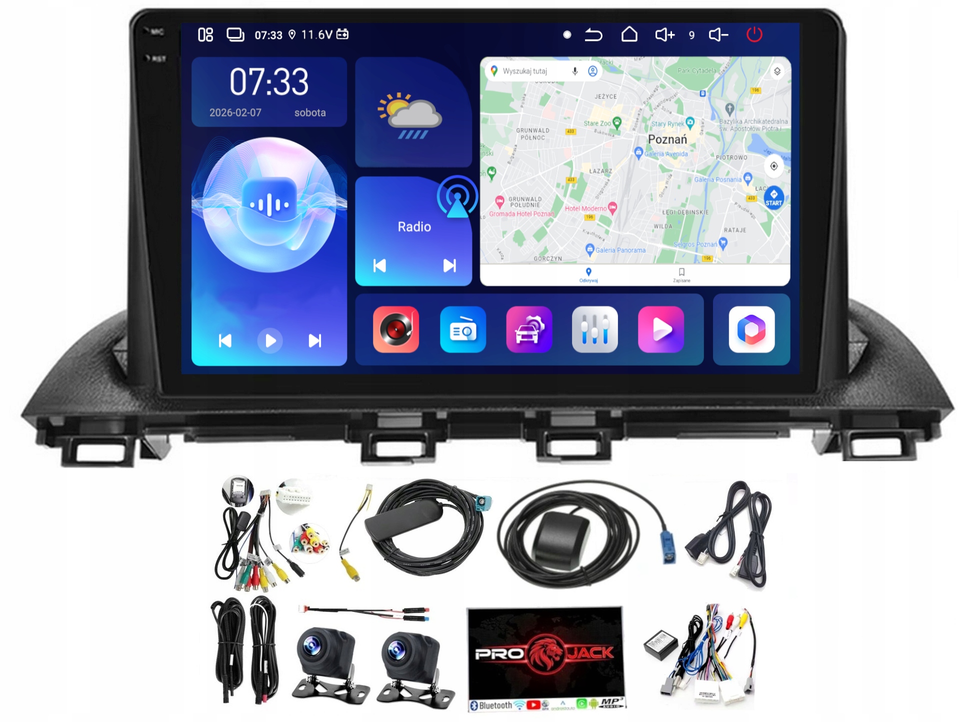 Autorádio S Navigací Android Mazda 3 2013-2018 6GB 128GB Sim