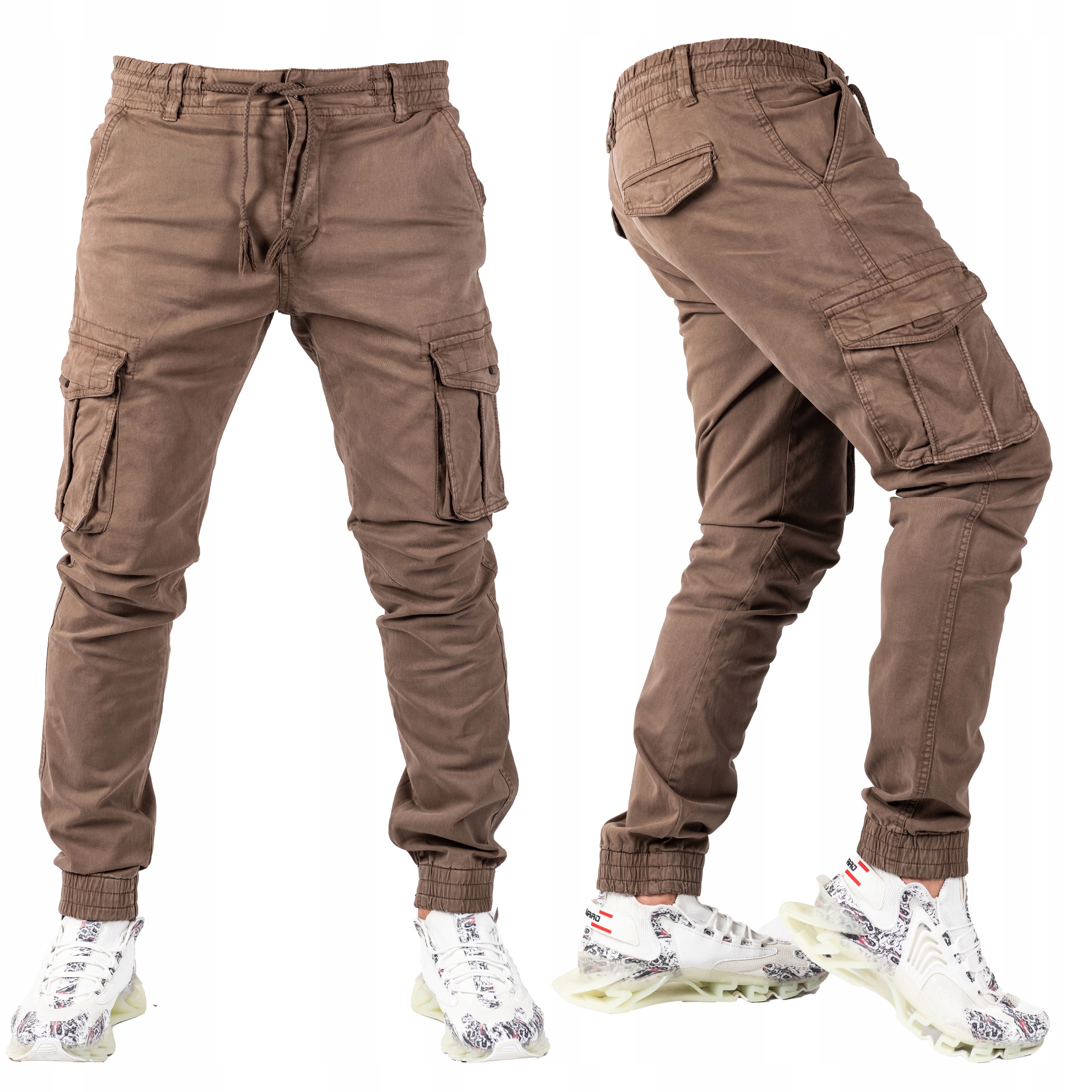 Pánské kalhoty Joggery kapsáče hnědé Doxel vel.