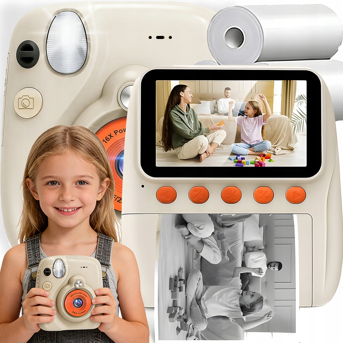 Instantní Termální Tiskárna Pro Fotoaparát 2.4'' 3 Ks Rolí